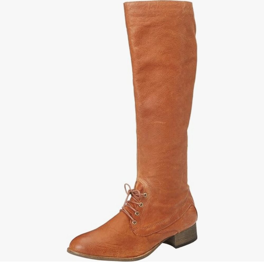 Almost New in Box - J. SHOES - Chariot Knee High Boots in Cognac - Size 9 - Picture 3 of 11